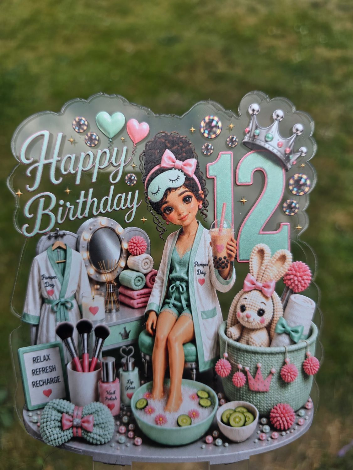 Pamper Party Cake Topper | Birthday Cake Decor tween UK Pamper Party Cake Topper | Birthday Cake Decor tween UK