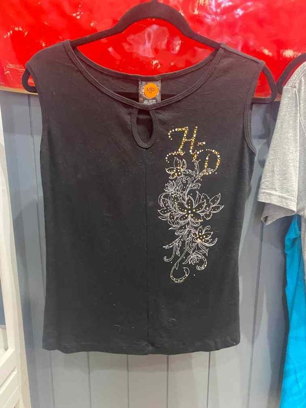 Black Vintage Harley Davidson Shirt Front View
