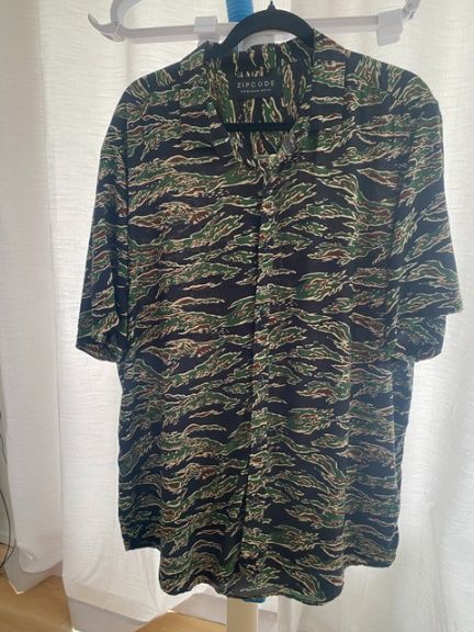 Black Vintage Hawaiian Shirt By Zipcode Front View