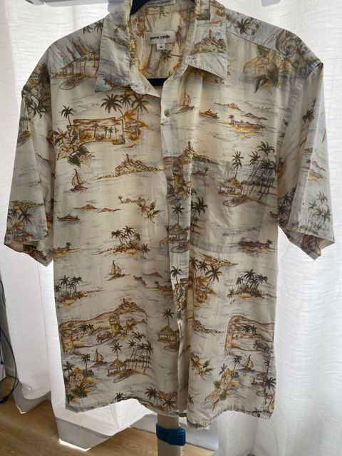 Pierre Cardin Vintage Hawaiian Shirt Size M Front View