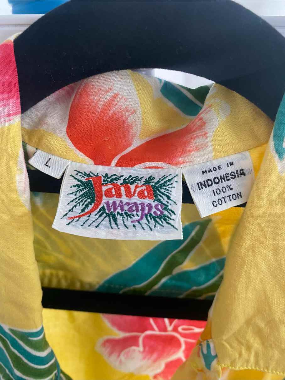 Ladies Vintage Hawaiian Shirt Long Sleeved