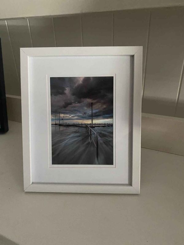 8 x 10 Framed And Matted Photo Mona Vale Pool - Overflowing