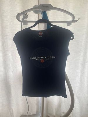 Black Ladies Vintage Harley Davidson - Baja Mexico Front View
