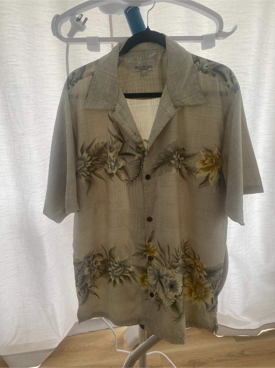 Vintage Hawaiian Shirt By Bill Blass Front View