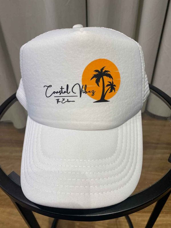 White Mesh Trucker Cap Front View