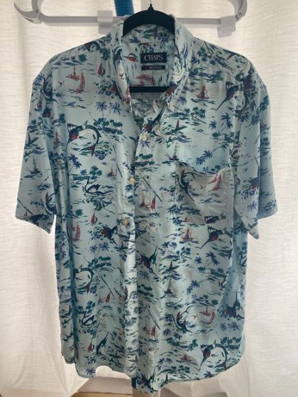 Marlin Vintage Hawaiian Shirt Front View