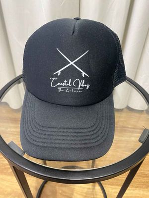 Black Trucker Mesh Cap Front View