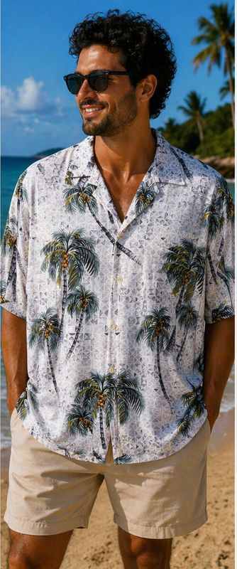 Newport Blue Vintage Hawaiian Shirt (M) Newport Blue Vintage Hawaiian Shirt (M)