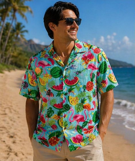 Riley Aloha Big Men's Vintage Hawaiian Shirt Riley Aloha Big Men's Vintage Hawaiian Shirt