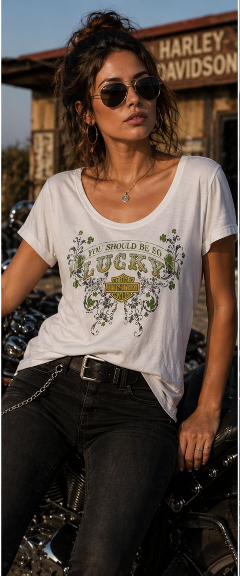 Harley Davidson Ladies White T-Shirt Smokey Mountain, Tennessee (M)