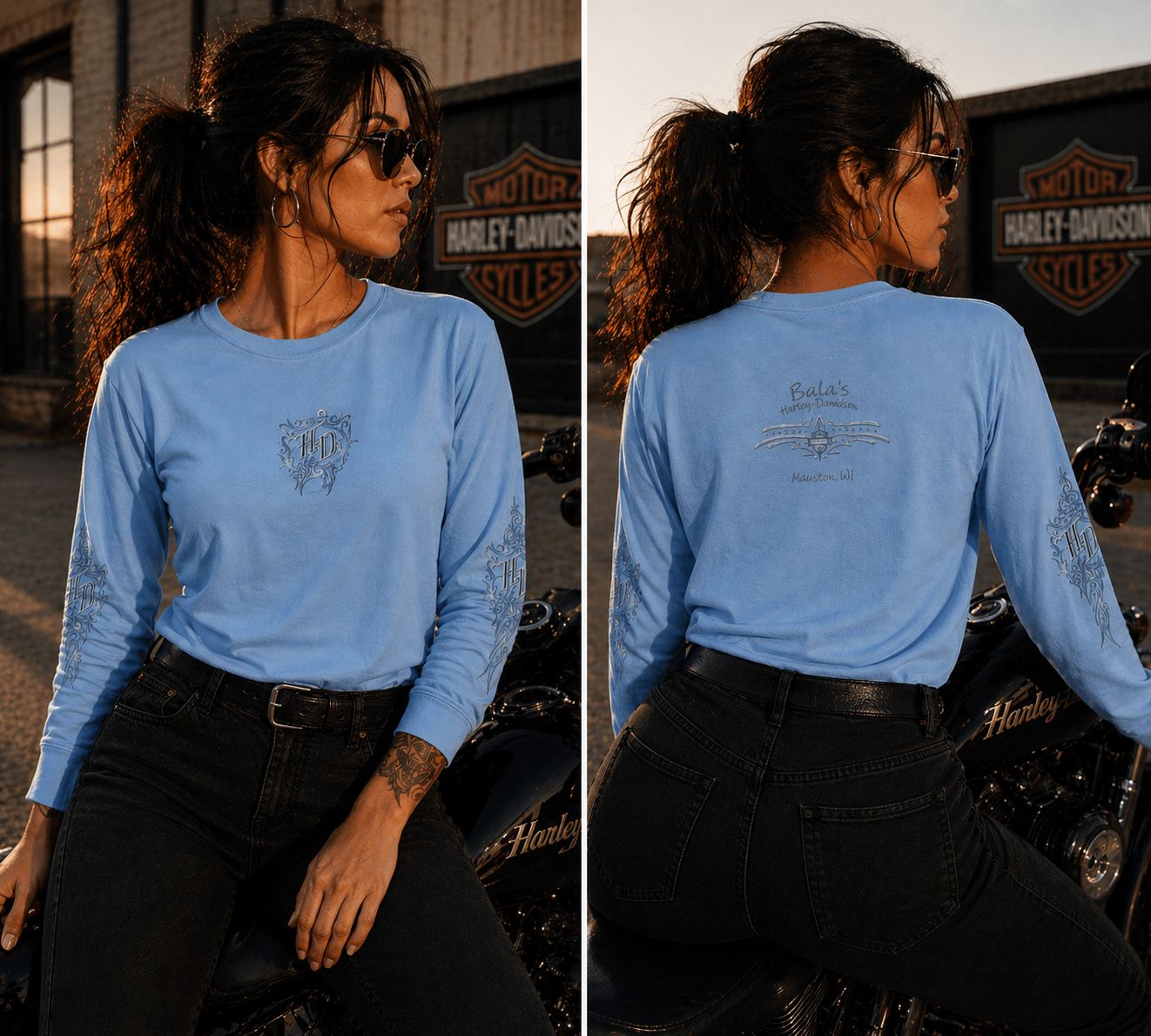 Harley Davidson Longsleeve Blue Mauston, Wisconsin (XL)