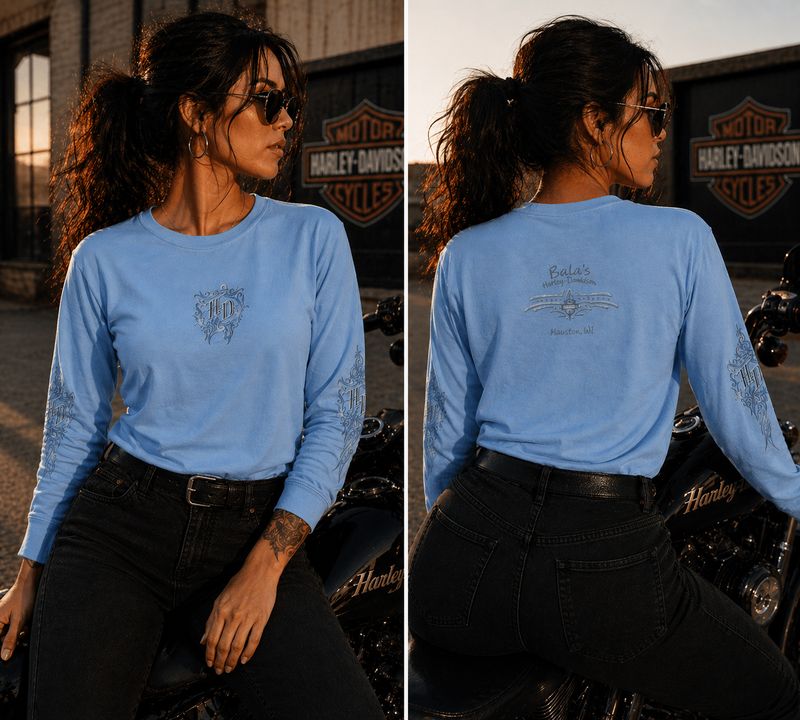 Harley Davidson Longsleeve Blue Mauston, Wisconsin (XL) Harley Davidson Longsleeve Blue Mauston, Wisconsin (XL)