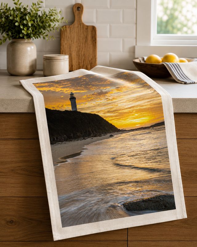 Sunrise at Norah Heads Tea Towel
