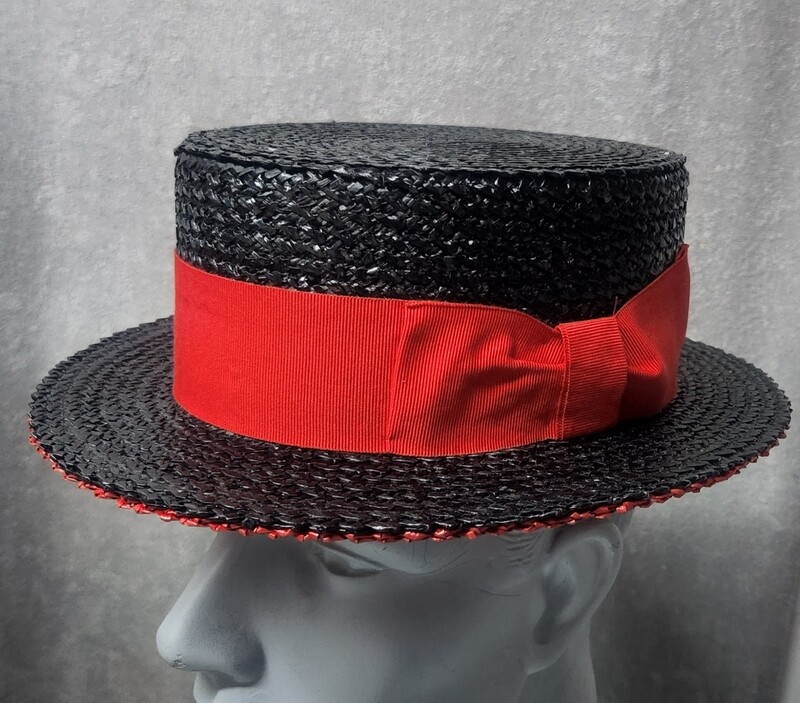 Sailor Straw Black & Red