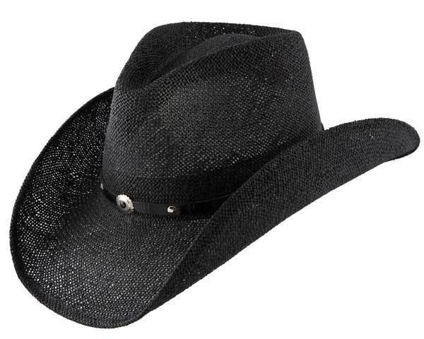 straw cowboy hat black