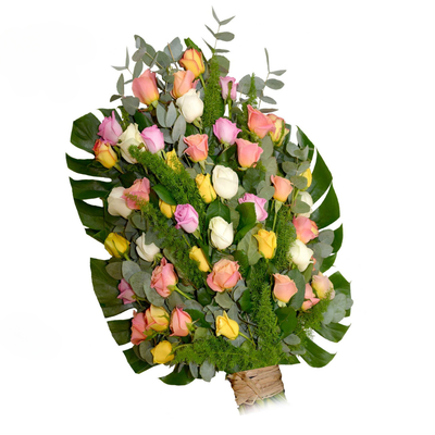 Panier fleurs variées