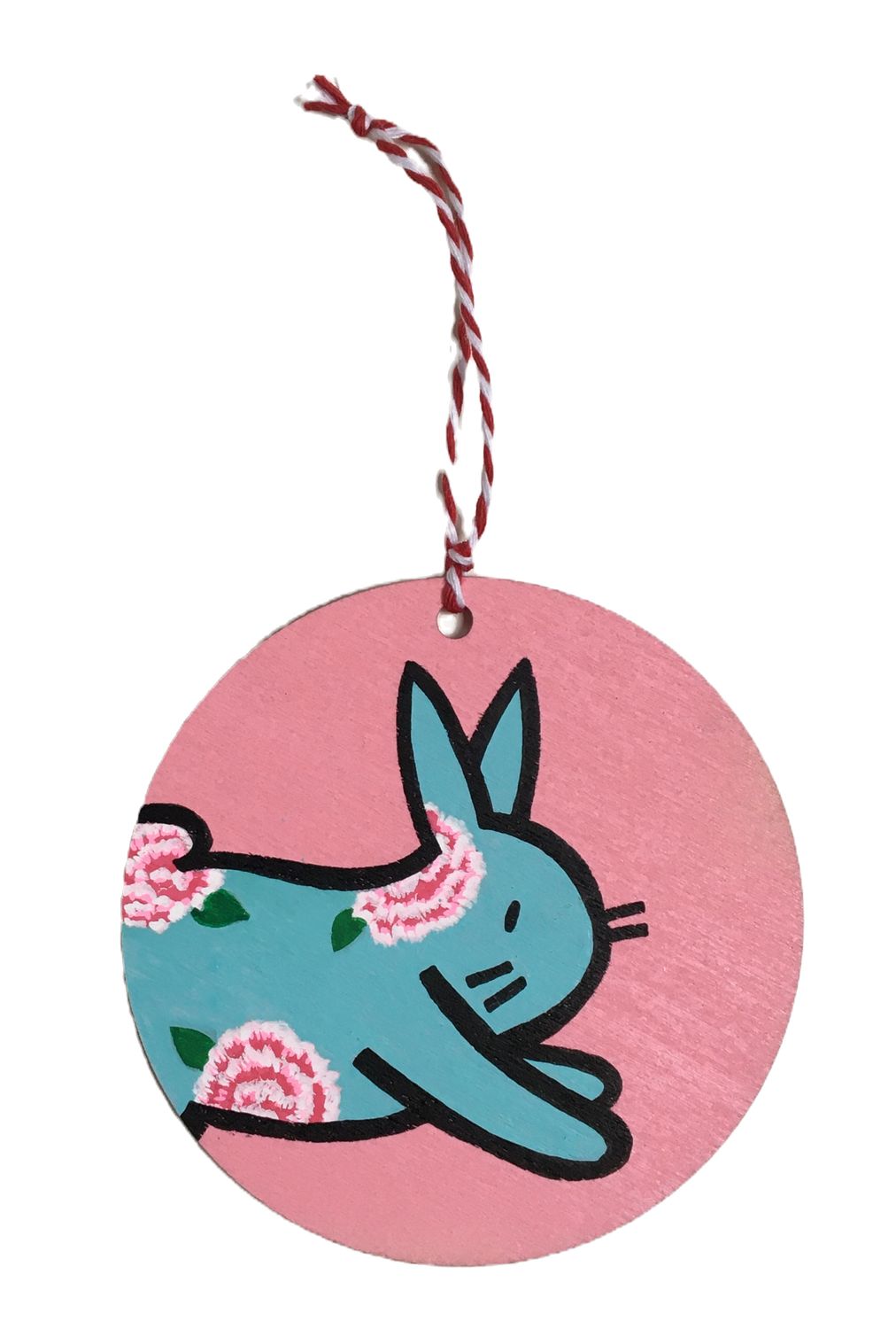 LAPINOU BLEU FOND ROSE