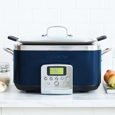 GreenPan Elite 6QT Slow Cooker Blue