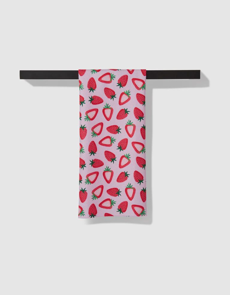 Geometry Kitchen Tea Towel, Colour: Sweet Strawberry