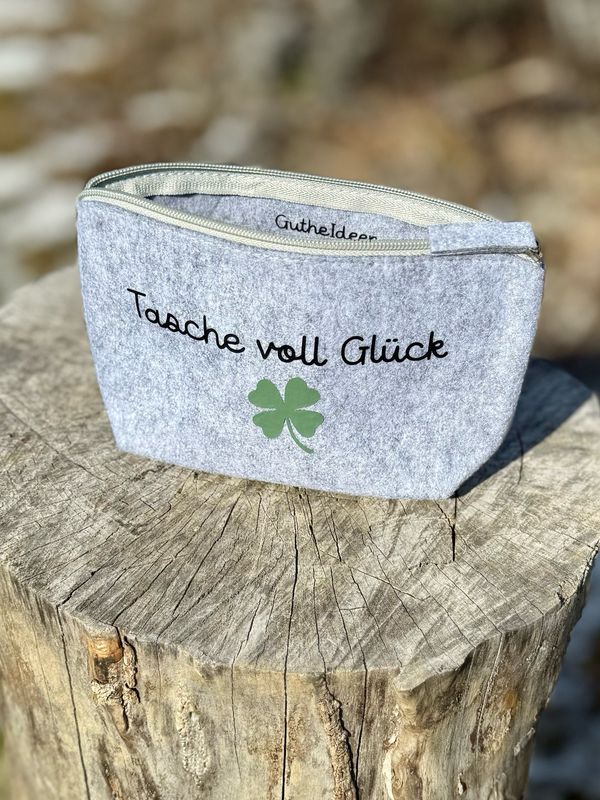 Filz Kosmetiktasche S hellgrau
