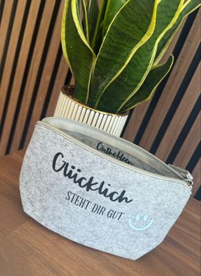 Kosmetiktasche - Glücklich steht dir