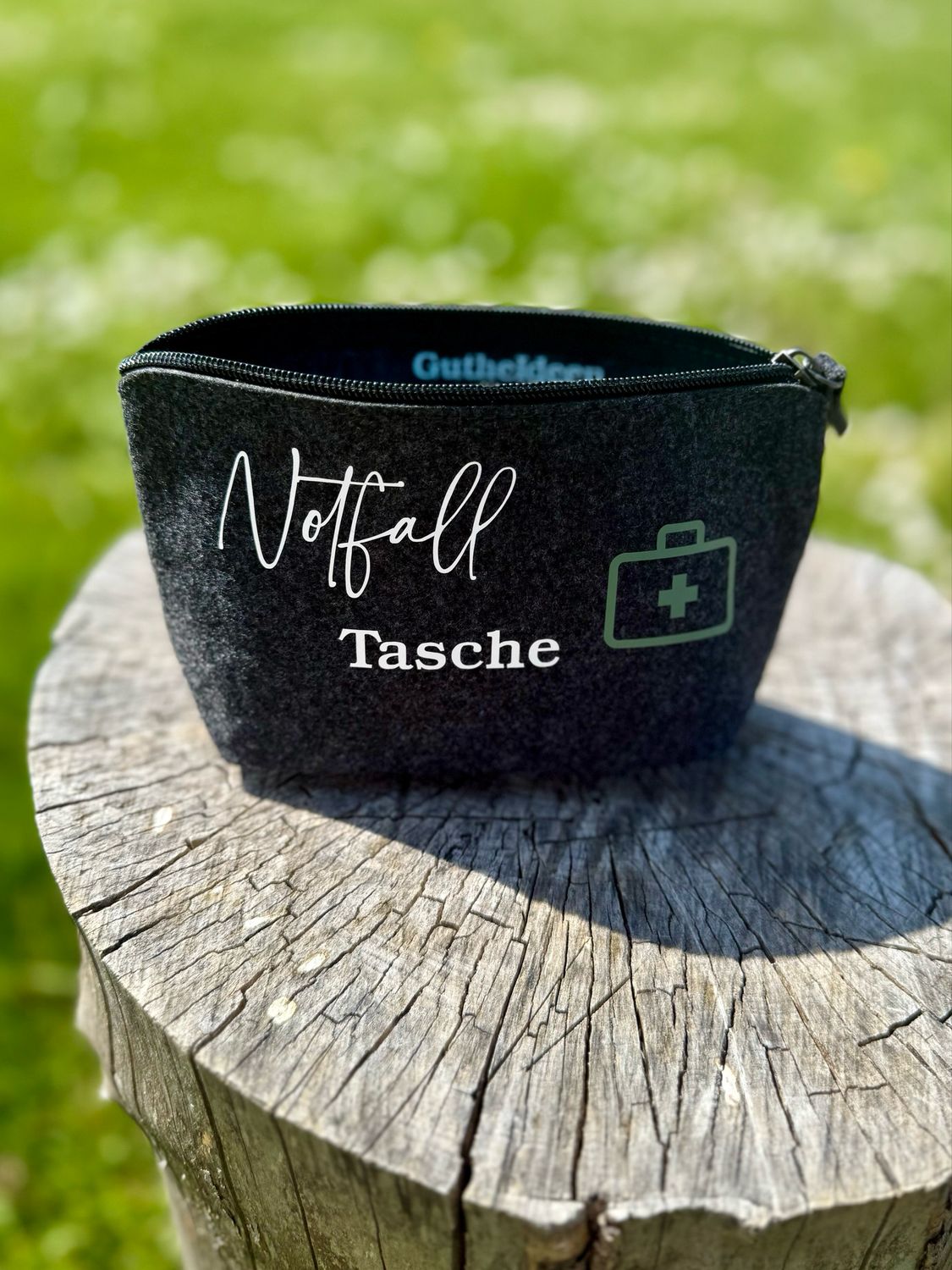 Filz Kosmetiktasche S dunkelgrau