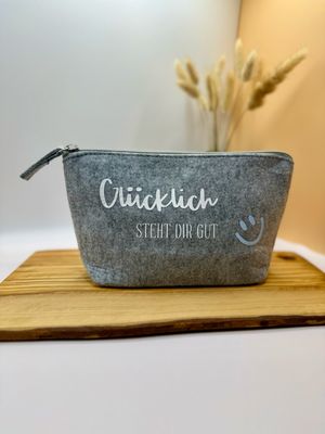 Kosmetiktasche - Glücklich steht dir