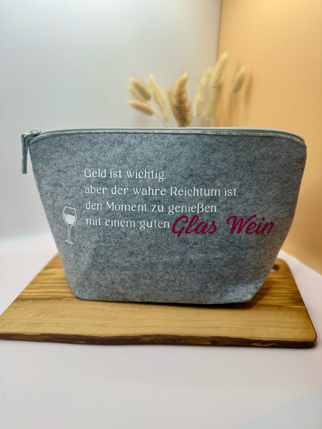Kosmetiktasche - wahrer Reichtum Wein