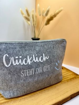 Kosmetiktasche - Glücklich steht dir