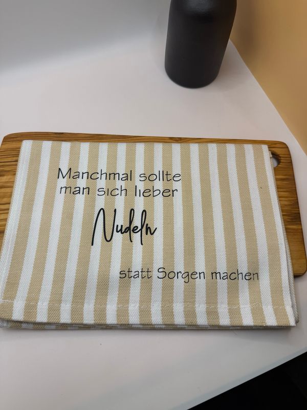 Geschirrtuch - Lieber Nudeln statt Sorgen