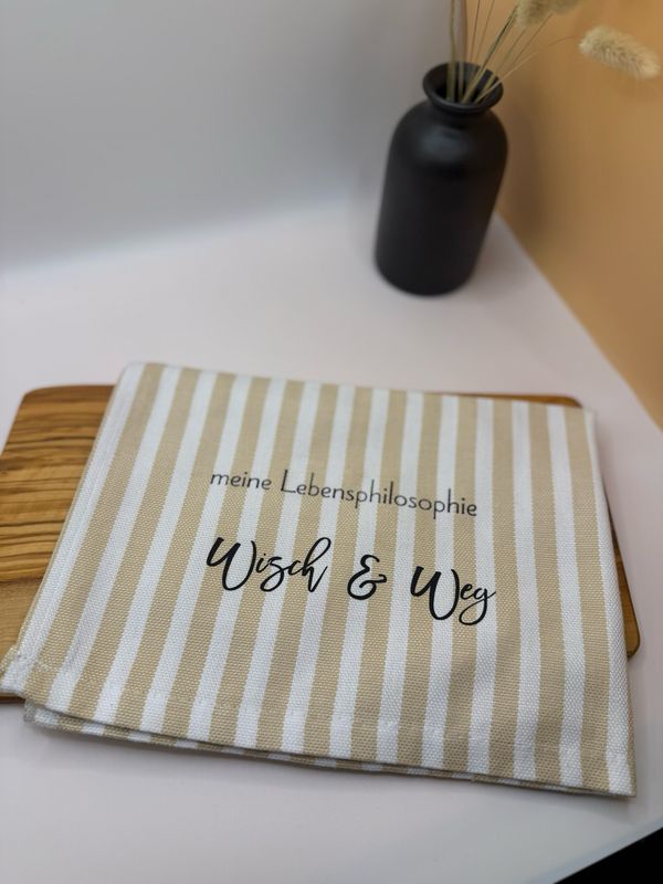 Geschirrtuch - Lebensphilosophie Wisch &amp; Weg