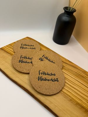 Kork Untersetzter - Fröhliche Weihnacht
