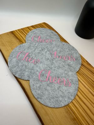 Filz Untersetzter - Schön dass du da bist