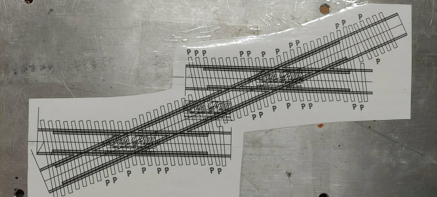HO Scale, 25 Degree Double Track Crossing Code 70/83 Printable Track Template