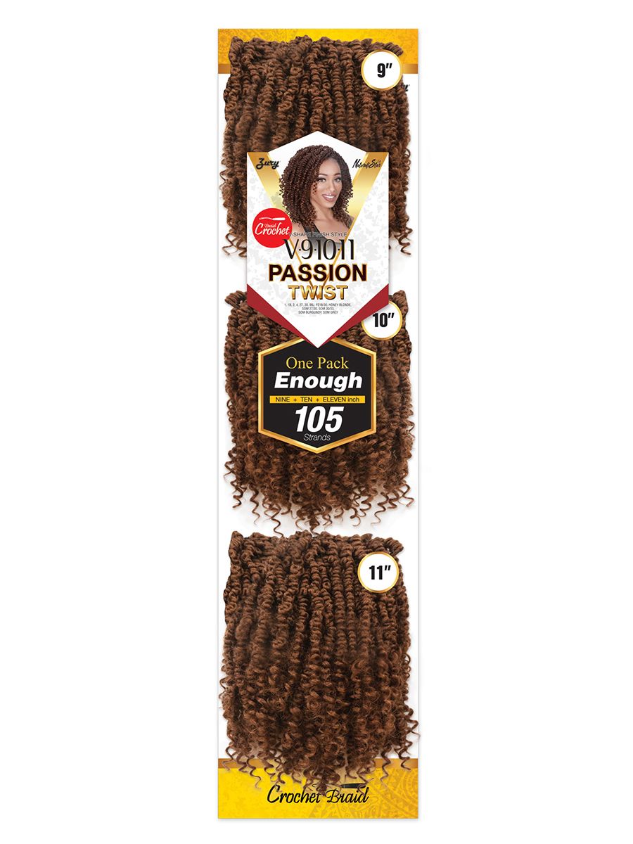 ZURY PASSION TWIST 3 PACK 9&quot; 10&quot; 11&quot;, Color: 4