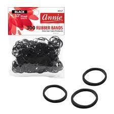 ANNIE RUBBER BAND 300CT BLACK 1/2&quot;