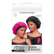 EVOLVE SATIN BONNET 2PK F/BLK