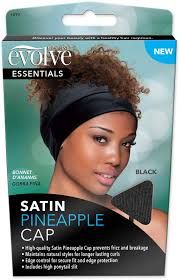 EVOLVE SATIN PINEAPPLE SLEEP  CAP BLK