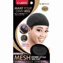 M&amp;M QFITT MESH DOME WIG CAP BLACK #5021