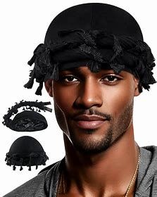 BLACKICE SILKY TURBAN W TASSEL