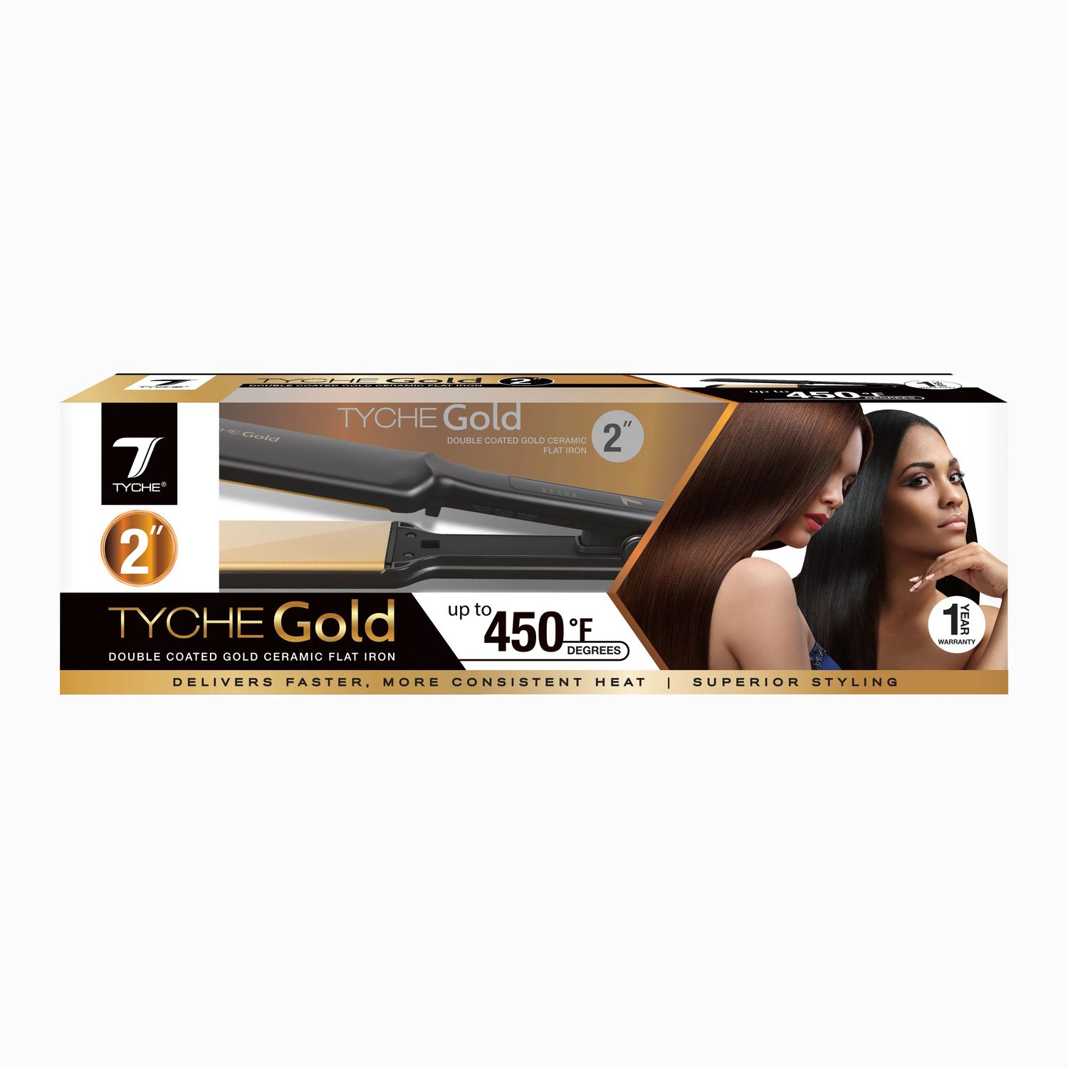 TYCHE GOLD FLAT IRON 2&quot;