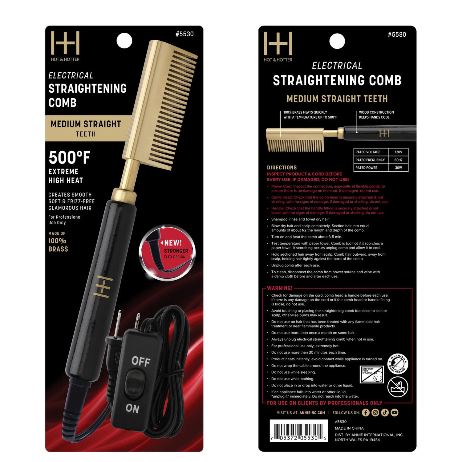 ANNIE ELECTRIC COMB  STRAIGHT #5530