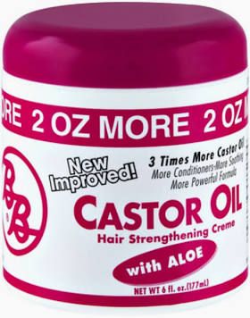 BRONNER BROS. CASTOR OIL HAIR STRENGTHENING CREME WITH ALOE 6oz.