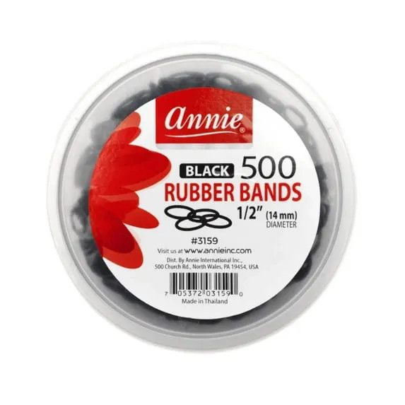 ANNIE BLACK RUBBER BANDS 500CT 1/2"