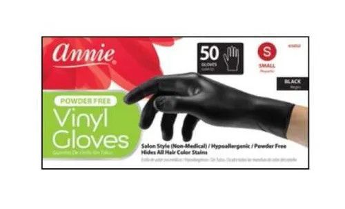 ANNIE VINYL GLOVES BLACK LARGE 50CT