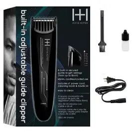 HOT &amp; HOTTER ADJUSTABLE GUIDE RECHARGEABLE CLIPPER BLACK