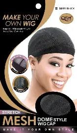 MM MESH DOME WIG CAP BLACK #5011
