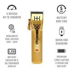 HOT AND HOTTER PROFESSIONAL LITHIUM CORDLESS CLIPPER GOLD