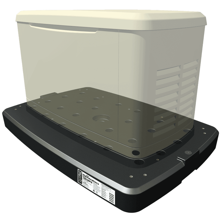 QwikPad for Generators: Lightweight, Wind-Resistant Installation with Stainless Steel Mounting