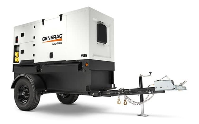 Generac 21kW (Prime) / 23kW (Standby) Skid-Mount Diesel Generator w/ Single-Axle Trailer